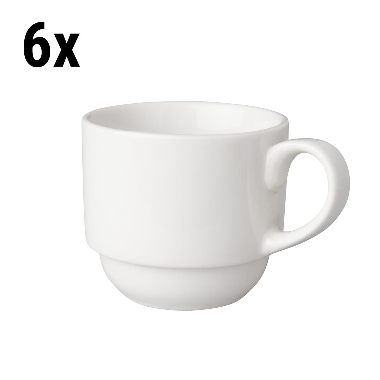 (6 Stück) BUDGETLINE - Kaffeetasse Mammoet - 20 cl - Weiß