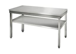 Edelstahl Arbeitstisch ECO - 1400x600mm - mit Grundboden ohne Aufkantung