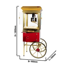 Popcornwagen - Topfkapazität: 250 gr - inkl. Maiskübel & Beleuchtung