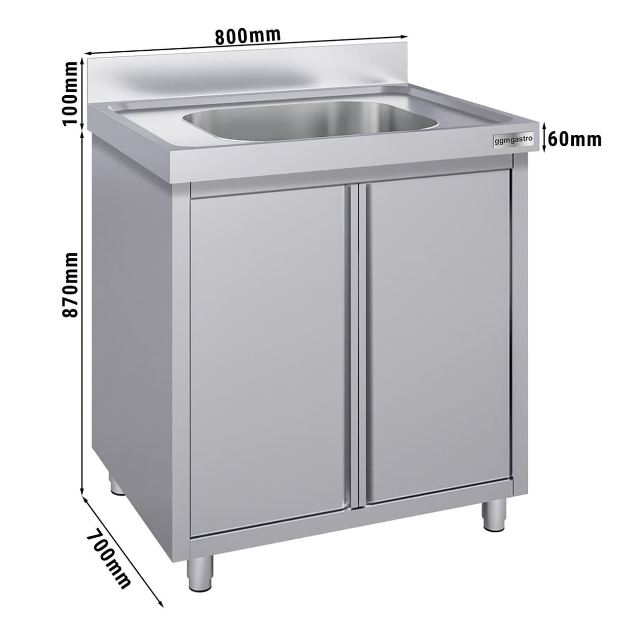 Spülschrank ECO - 800x700mm - mit 1 Becken