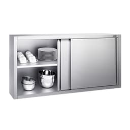 Edelstahl Wandhängeschrank PREMIUM - 1800x400mm - mit Schiebetür - 800mm hoch