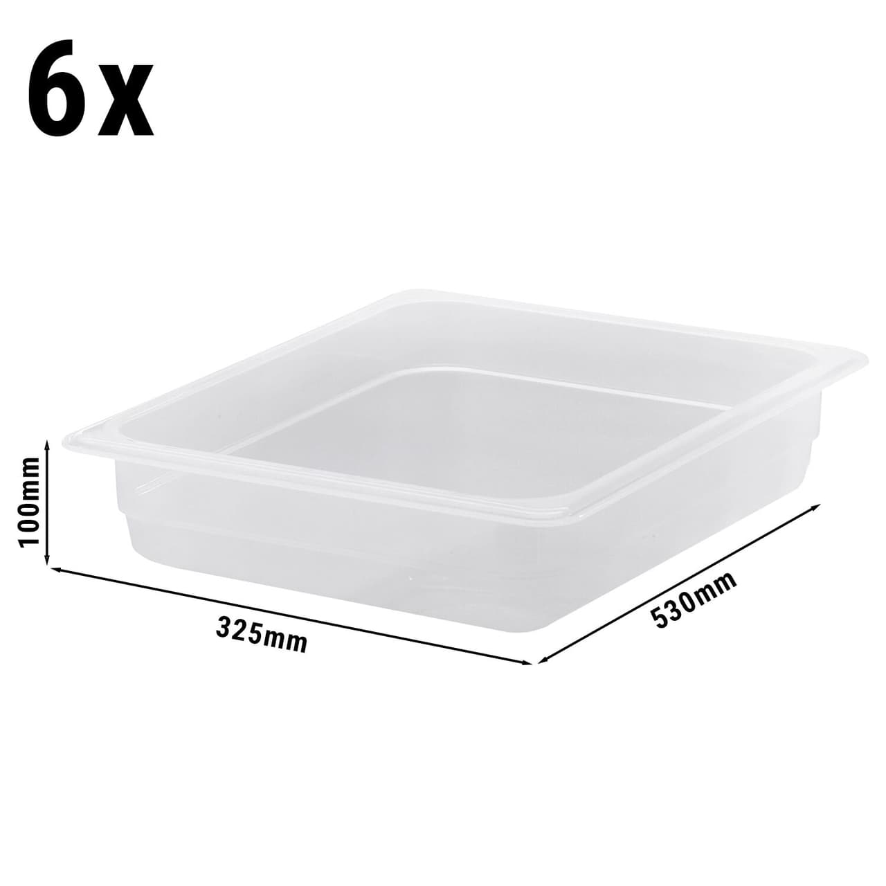 (6 Stück) CAMBRO | CAMWEAR® -  Polypropylen GN 1/2 Behälter - milchig - Tiefe: 65mm