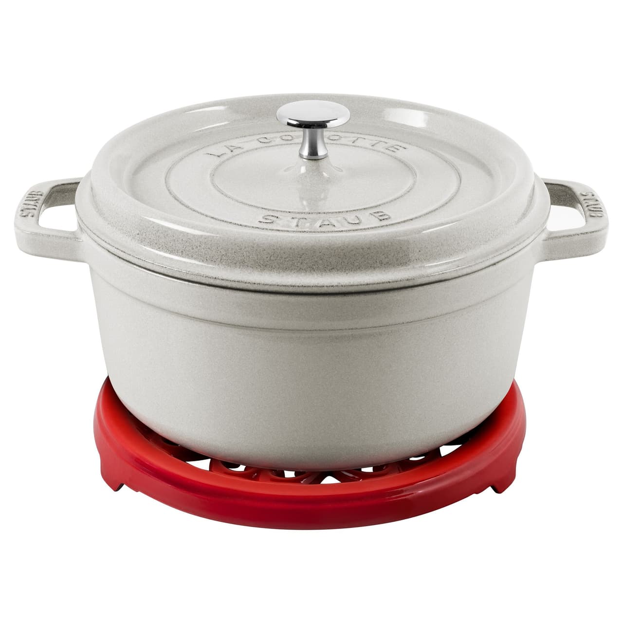 STAUB | SERVING - Topfuntersetzer Lilie - 230mm - Gusseisen - Kirsch-Rot