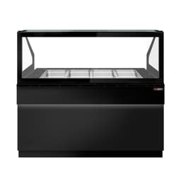 Saladette TORONTO - 1500mm - schwarze Front - 2 Türen - für 4x GN 1/1 - schwarze Granit-Arbeitsplatte