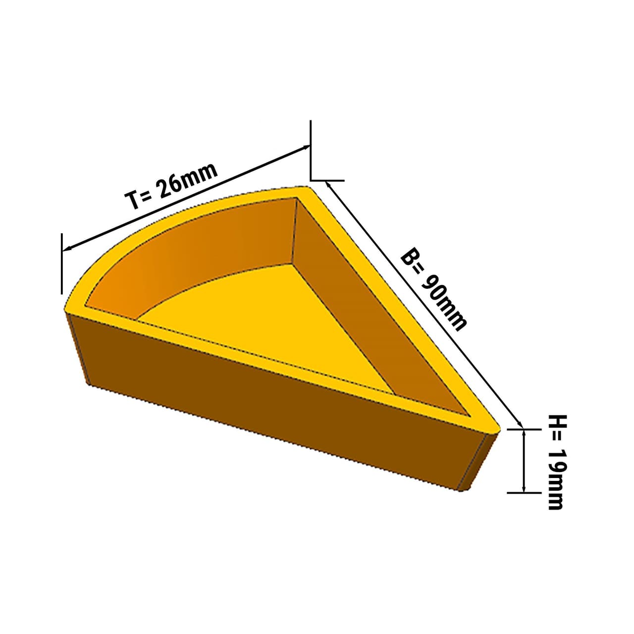 Platten für Tartlet Maschine TMNP - Tartlet-Form: Kuchenstück - 110x60mm