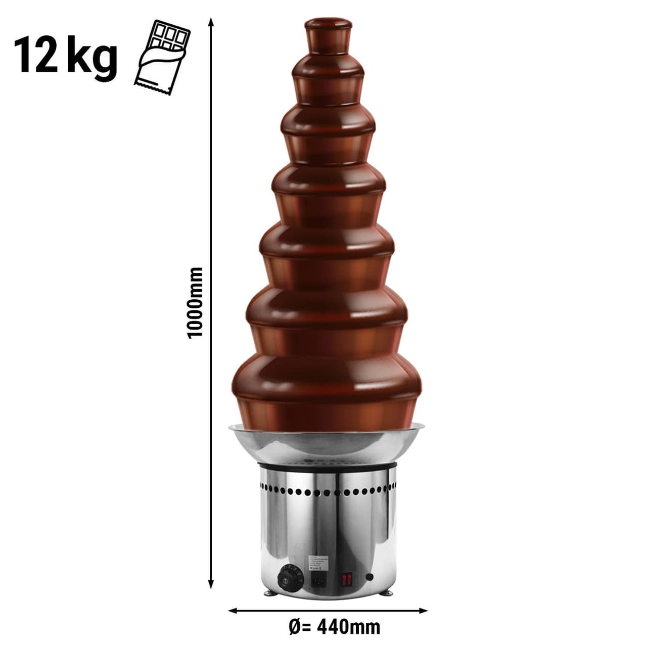 Schokoladenbrunnen - 7 Etagen - Höhe: 100 cm