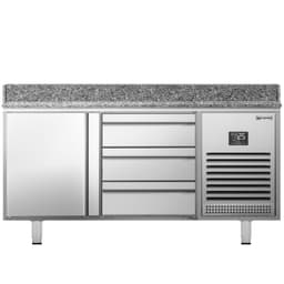 Pizzakühltisch Premium PLUS - 1490x700mm - mit 1 Tür & 3 Schubladen