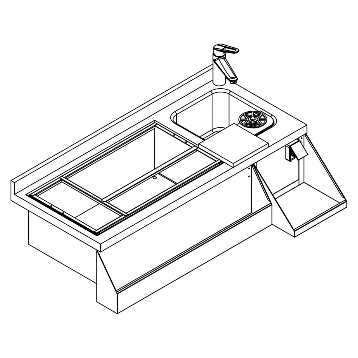 Bar- & Getränkekühltisch - 1200x600mm - 150 Liter - mit 2 Türen & Ablagen