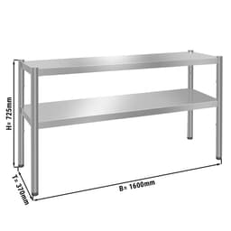 Aufsatzbord PREMIUM - 1600x370mm - mit 2 Etagen 0,7 m hoch