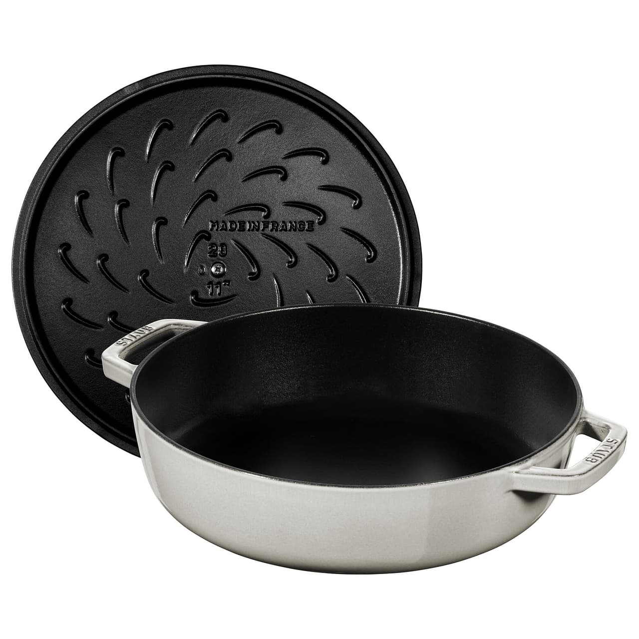 STAUB | BRAISERS - Bräter mit Chistera Drop-Structure - Ø 240mm - Gusseisen - Weisser Trüffel