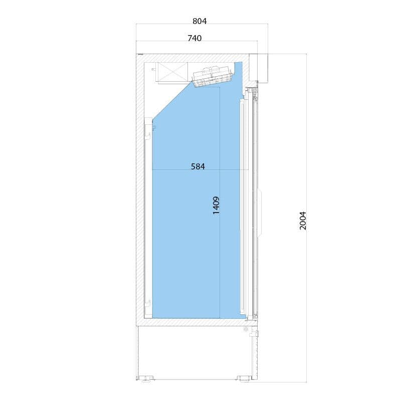 Getränkekühlschrank - 1300 Liter - mit 2 Glasschiebetüren & Werbedisplay