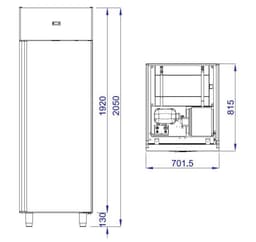 Tiefkühlschrank PREMIUM - GN 2/1 - 700 Liter - mit 1 Tür