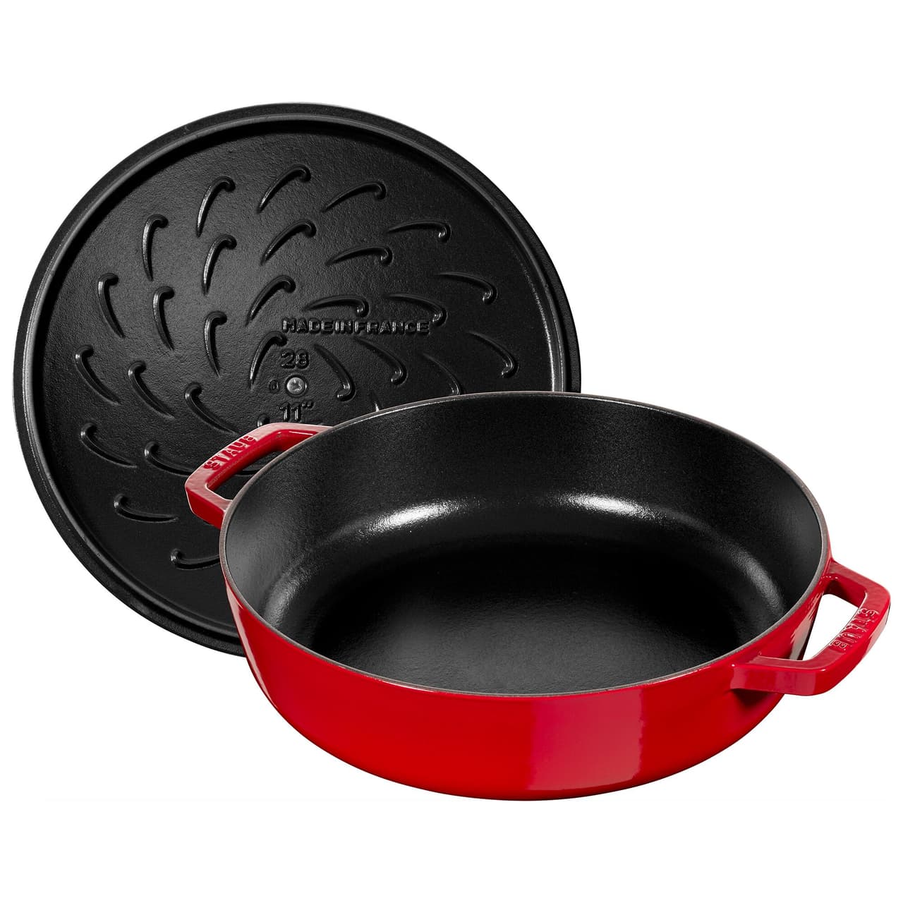 STAUB | BRAISERS - Bräter mit Chistera Drop-Structure - 280mm - Gusseisen - Kirsch-Rot