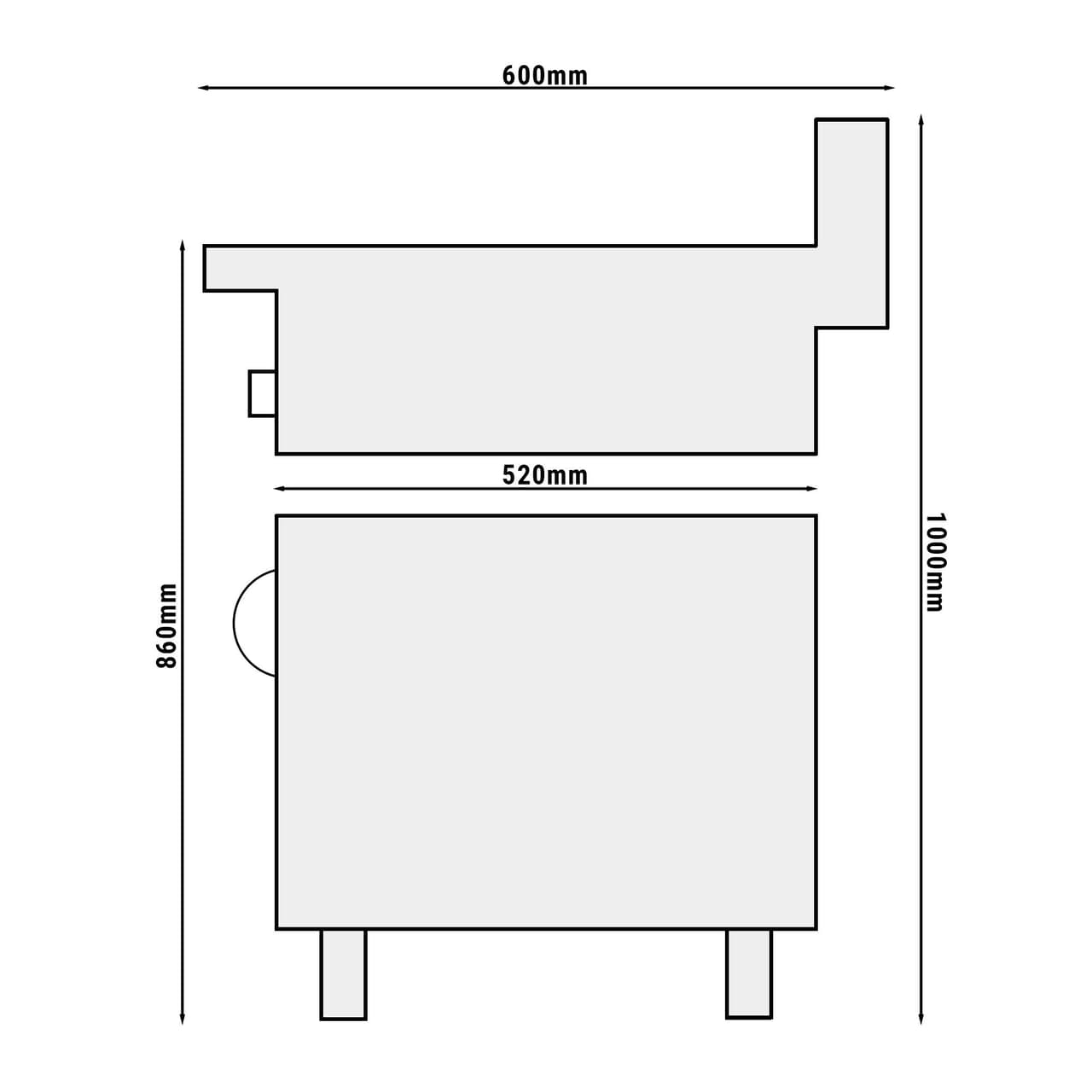 Pommeswärmer - 1,17 kW - inkl. Unterbau mit 1 Tür