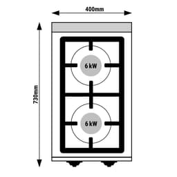 Gasherd - 12 kW - 2 Brenner