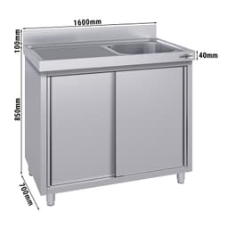 Spülschrank ECO - 1600x700mm - mit 1 Becken rechts