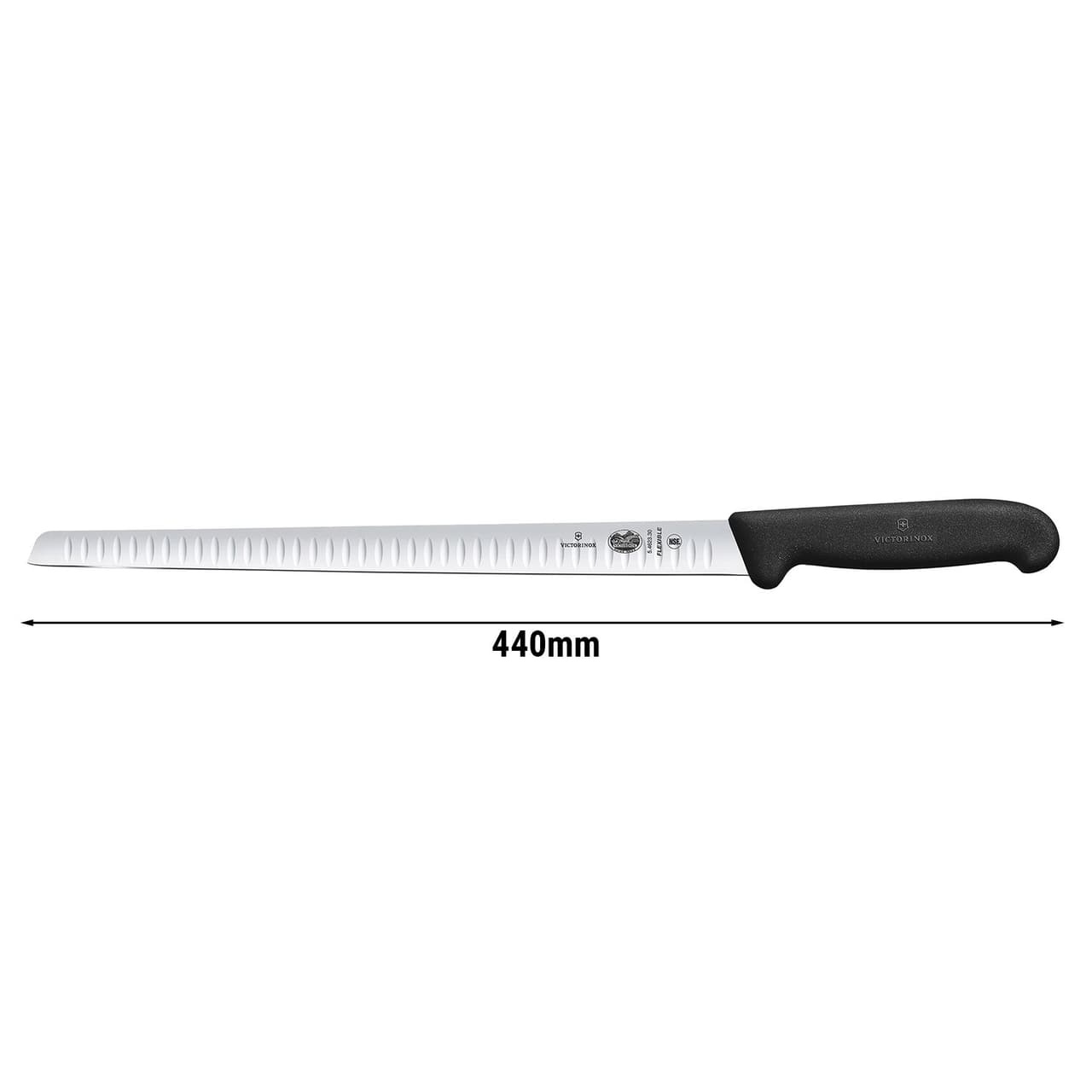 VICTORINOX | FIBROX - Lachsmesser mit Kullenschliff - Klinge: 300mm