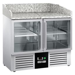 Pizzakühltisch PREMIUM - 920x700mm - 2 Glastüren