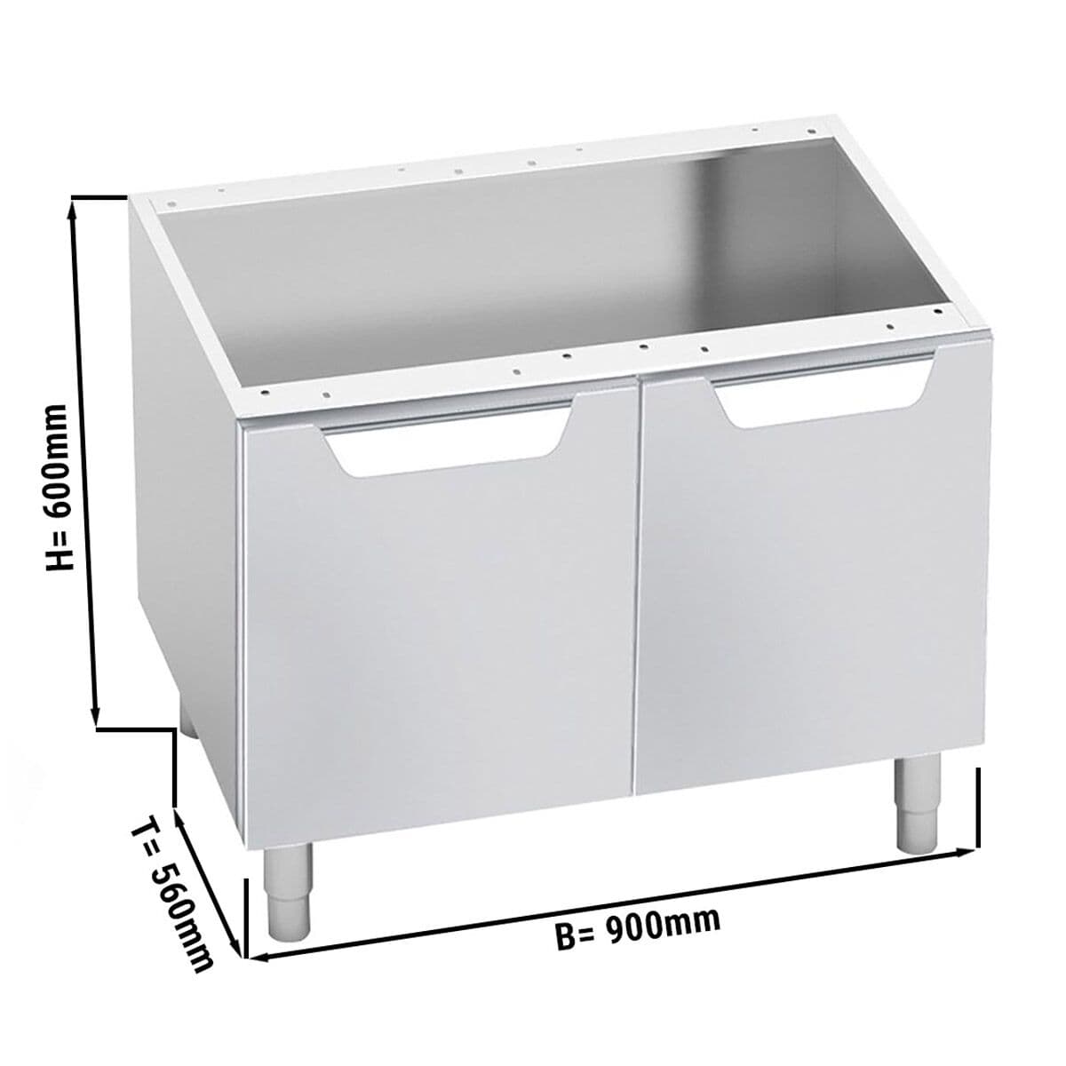 Unterbau - 900mm - 2 Türen - Anschlag Rechts & Links