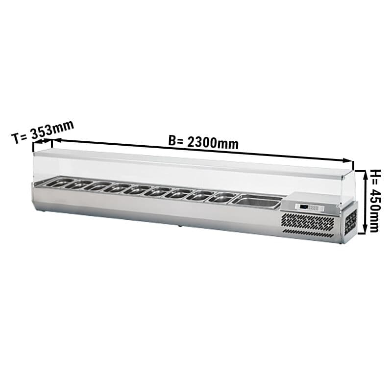 Kühlaufsatzvitrine Premium PLUS - 2300x353mm - 11x GN 1/4