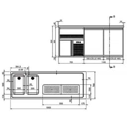 Biertheke Premium PLUS - 1950x700mm - 2 Türen