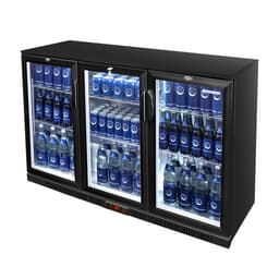 GASTRO-COOL | Barkühlschrank - 1350mm - 312 Liter - mit 3 Glasflügeltüren - Schwarz