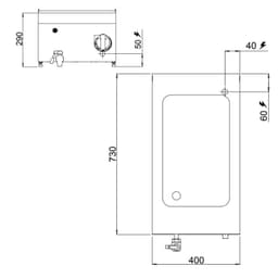 Elektro Bain-Marie - 1,2 kW - 1x GN 1/1