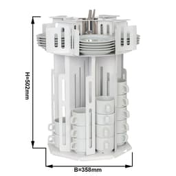 Tassen-/ & Untertassenspender - rotierend - Weiß