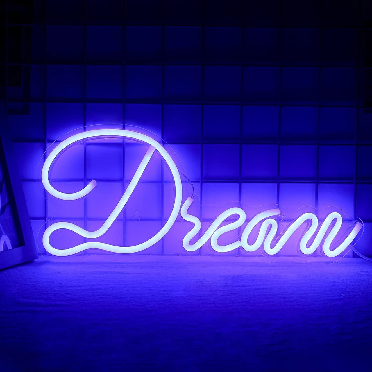 LED Leuchtschild - Dream - Blau - 420x180mm