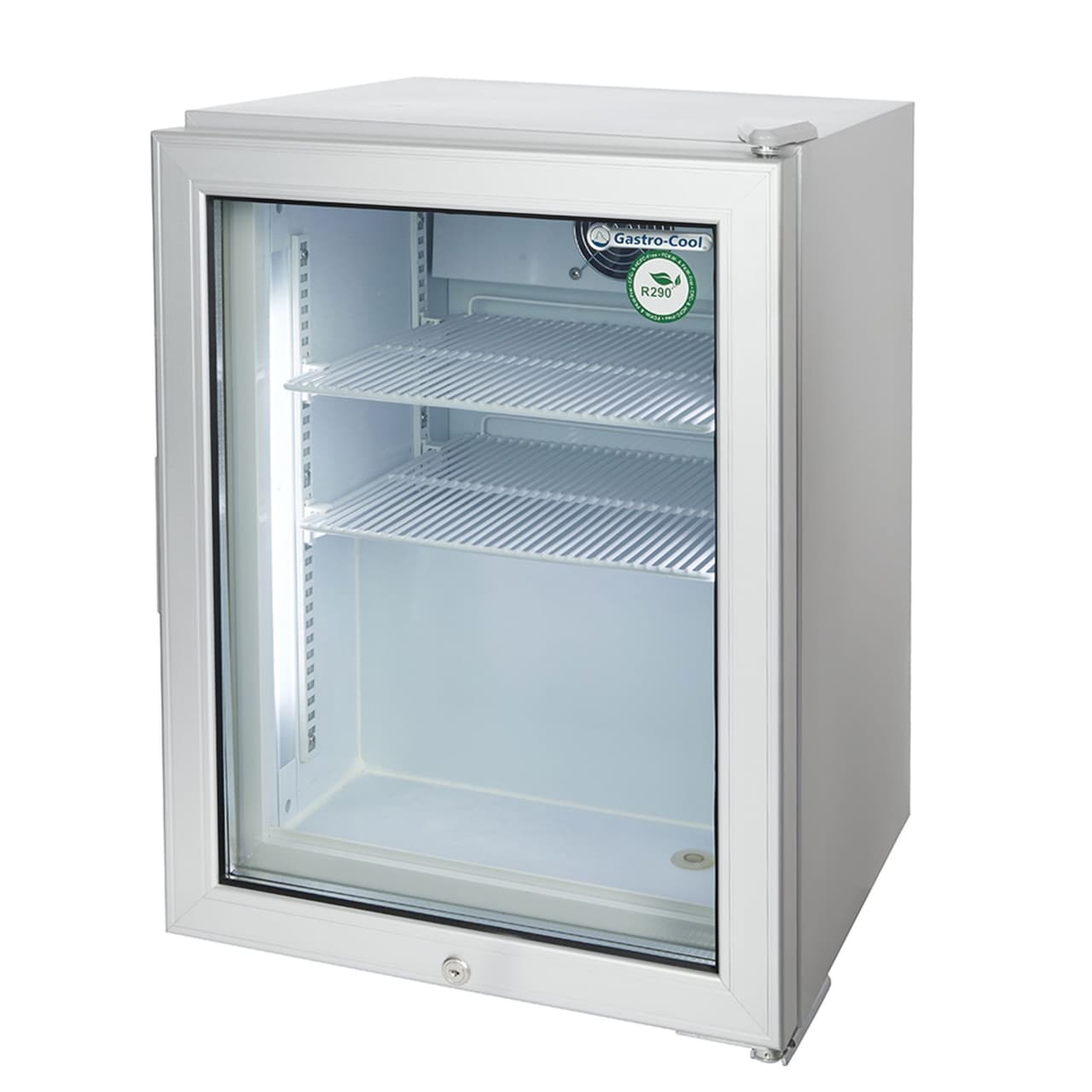 GASTRO-COOL | Minibar-Tiefkühlschrank - 51 Liter - mit 1 Glastür - Silber