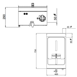 Elektro Fritteuse - 10 Liter - 9 kW