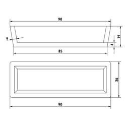 Platten für Tartlet Maschine TMNP - Tartlet-Form: Rechteck -9 0x26mm