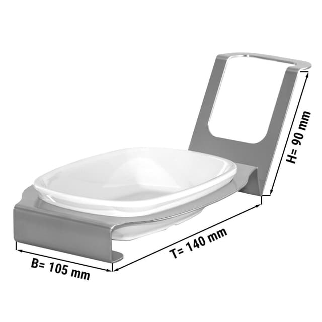 (3 Stück) Löffelablage - oval - Chrom