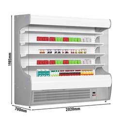 Wandkühlregal - 2020mm - mit 4 Ablagen - Frondblende Weiß