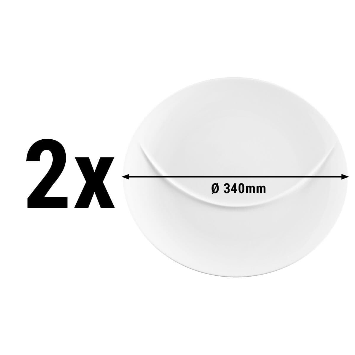 (2 Stück) SELTMANN WEIDEN | Fitnessteller - Ø 340mm - mit 1 Trennungselement