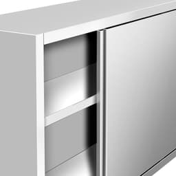 Edelstahl Wandhängeschrank PREMIUM - 2000x400mm - mit Schiebetür - 800mm hoch