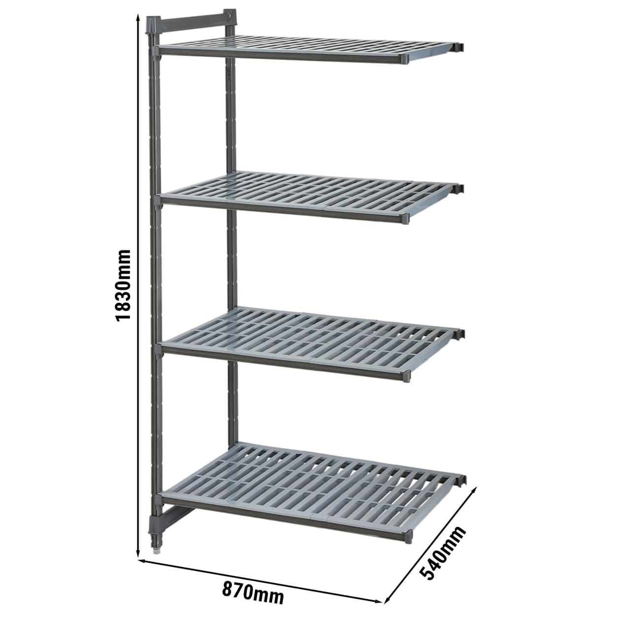 CAMBRO | Camshelving® - Basics Plus Anbauregal - 870mm - mit geschlitzten Regalböden