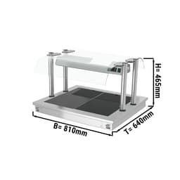 Einbau Warmhalteplatte - 0,8m - 2x GN 1/1 - mit Glas-Hustenschutz