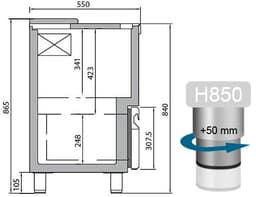 Flaschenkühltruhe - Edelstahl - 265 Liter - mit 1 Schublade