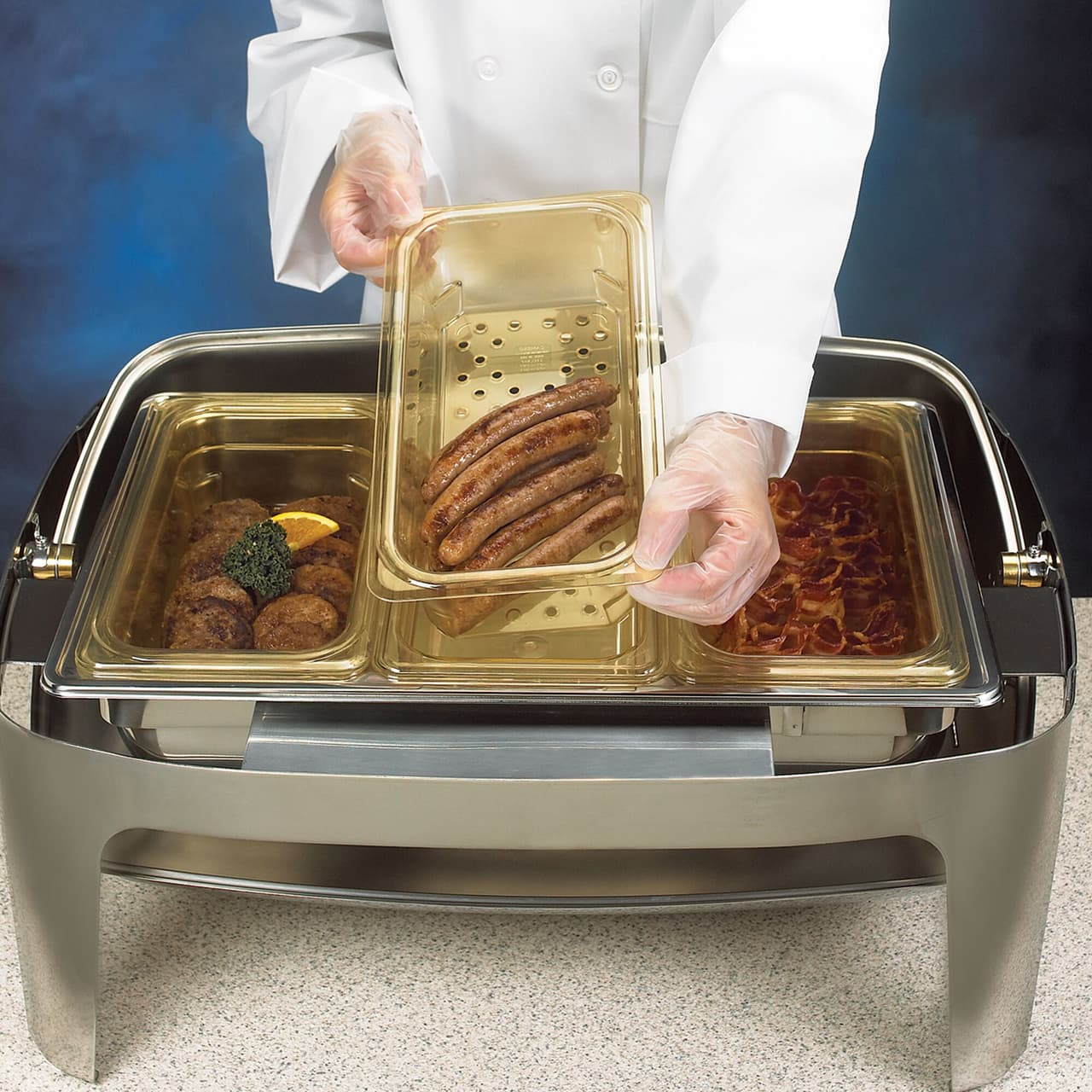 (6 Stück) CAMBRO | H-PAN™ -  Hitzebeständige GN 1/3 Behälter - Bernstein - Tiefe: 100mm