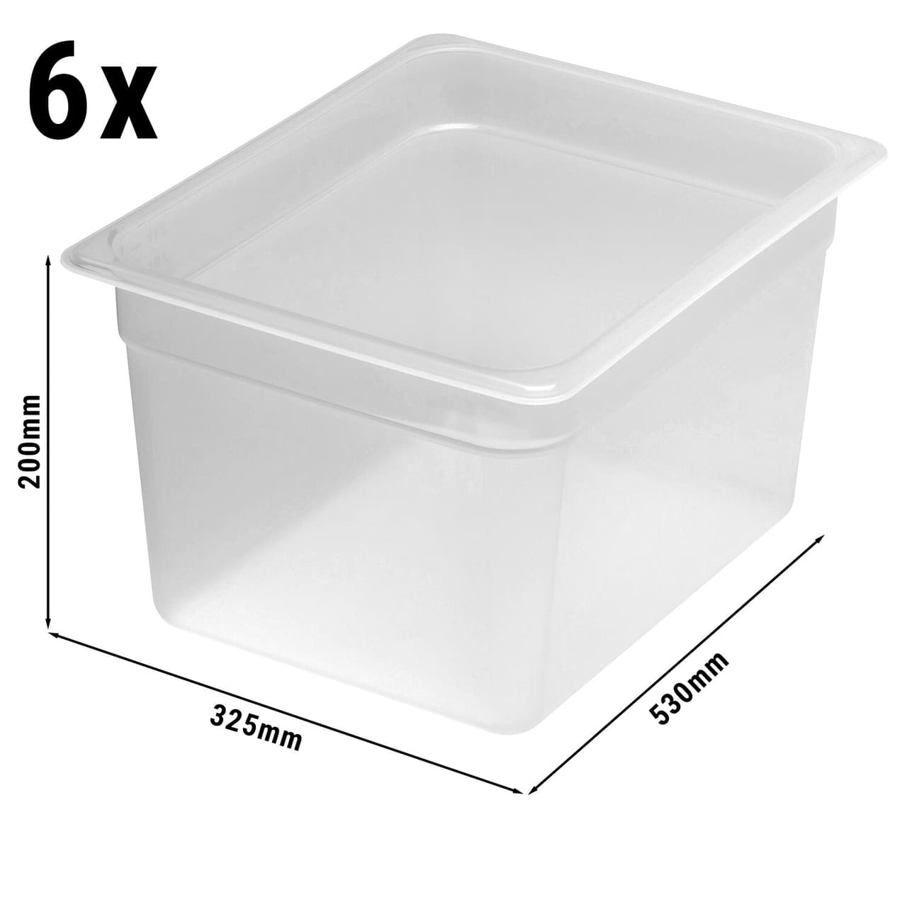 (6 Stück) CAMBRO | CAMWEAR® -  Polypropylen GN 1/2 Behälter - milchig - Tiefe: 200mm