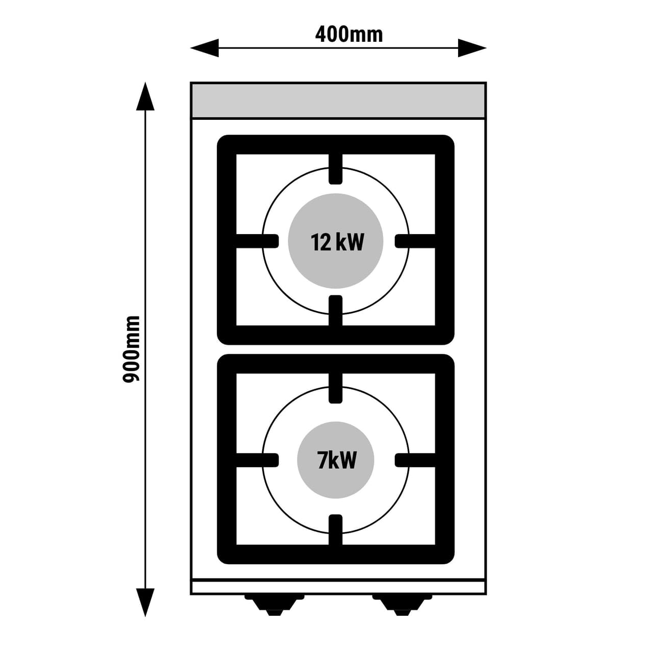 Gasherd - 19 kW - 2 Brenner