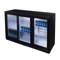 GASTRO-COOL | Barkühlschrank - 1350mm - 312 Liter - mit 3 Glasschiebetüren - Schwarz