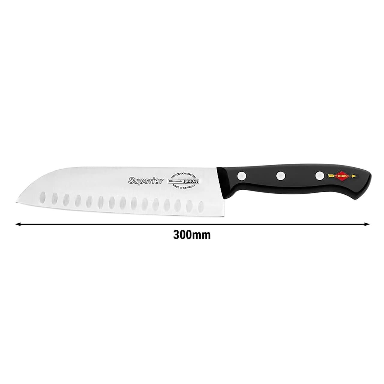 F. DICK | Superior - Santoku - mit Kullenschliff - Klinge: 180mm