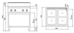 Induktionsherd - 14 kW - 4 Kochfelder