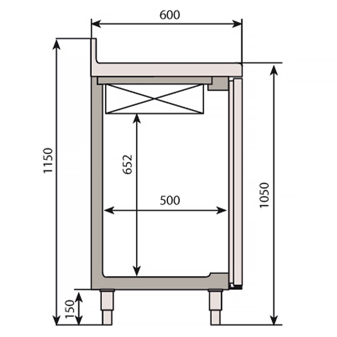 Bar- & Getränkekühltisch Premium PLUS - 1470x600mm - mit 2 Glastüren, Aufkantung & Ausklopfer für Kaffee