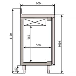 Bar- & Getränkekühltisch Premium PLUS - 1470x600mm - mit 2 Glastüren, Aufkantung & Ausklopfer für Kaffee