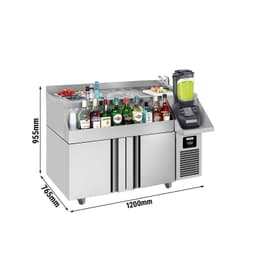 Bar- & Getränkekühltisch - 1200x600mm - 150 Liter - mit 2 Türen & Ablagen