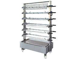 Fahrbarer Spießwagen für 24 Spieße - 1150 x 800 x 1600 mm - für Hähnchengrills