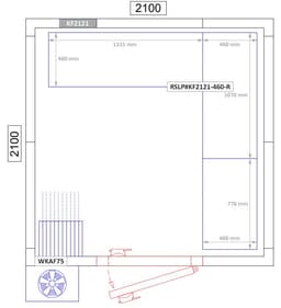 Regalset Aluminium - L-Form - Bautiefe: 460mm